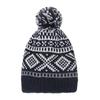 Pom Pom Beanie, Black And Gray Water Resistant Beanie