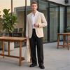 Pantaloni da vestito larghi a gamba larga da uomo, pantaloni casual dritti rétro per l'uso quotidiano