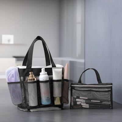 Multifunctional Mesh Beach and Makeup Bag with Multi-Pockets