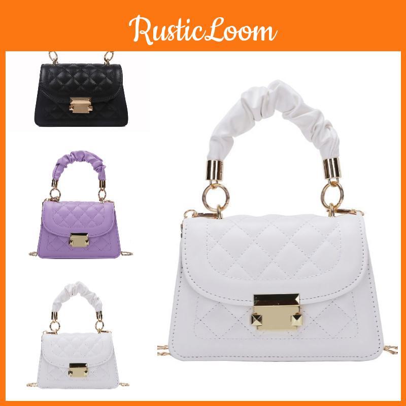 Stylish Streetwear Pu Shoulder Bag Trendy Diamond Pattern Design