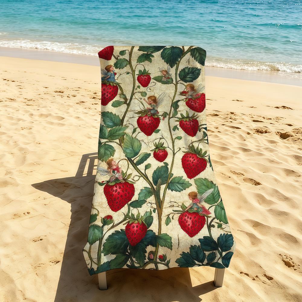 Strawberry Cute Anime Towel For Outdoor Camping Beach Towel Super Absorbent Quick-Drying Summer Towel