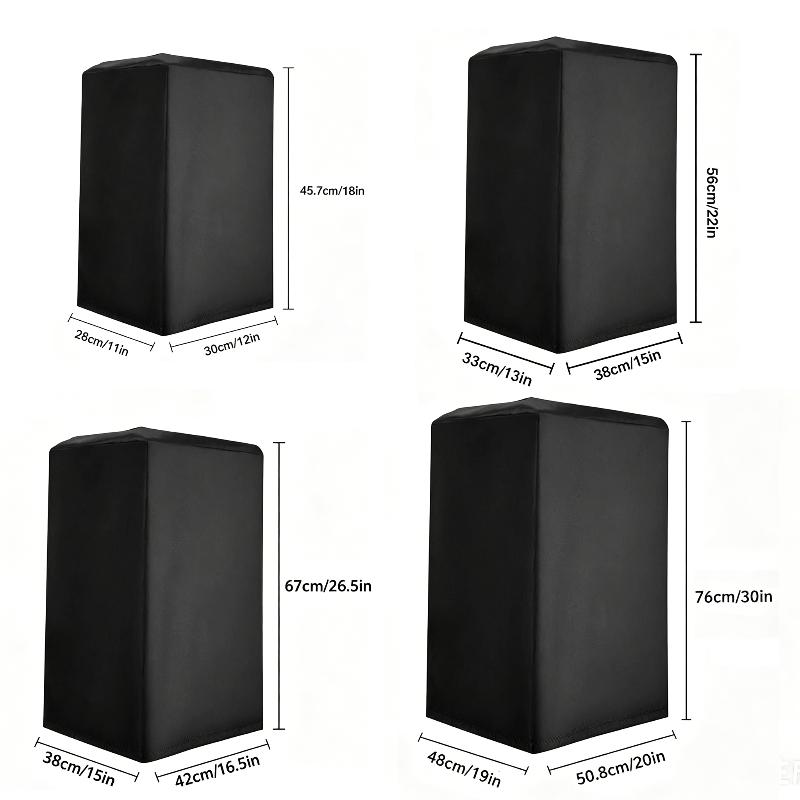 Durable Black 210D Oxford Cloth Speaker Covers - Water And Dust Resistant, Multiple Sizes For Home Theater Outdoor Sound Systems