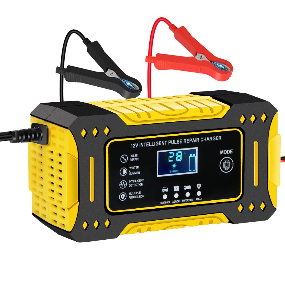 

12V 6A Storage Battery Chargers 3 Stages Fast Charging For Lead Acid AGM GEL Batteries Intelligent Pulse Repair Car Accessories EU