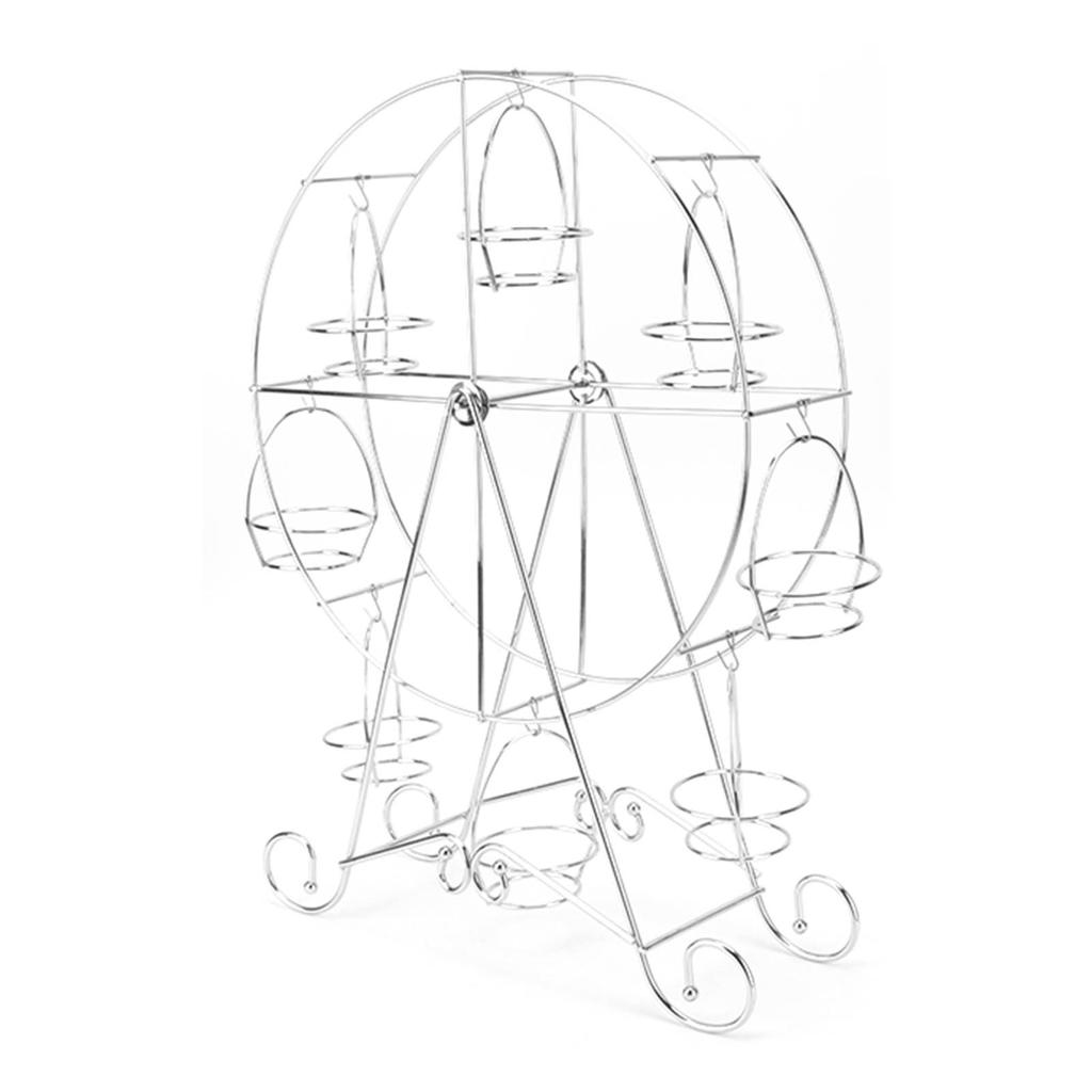 Cupcake-utstillingsstativ Jern Roterbart Åtte Cupcakes Hjul Cupcake-stativ for DIY Bursdagsfest