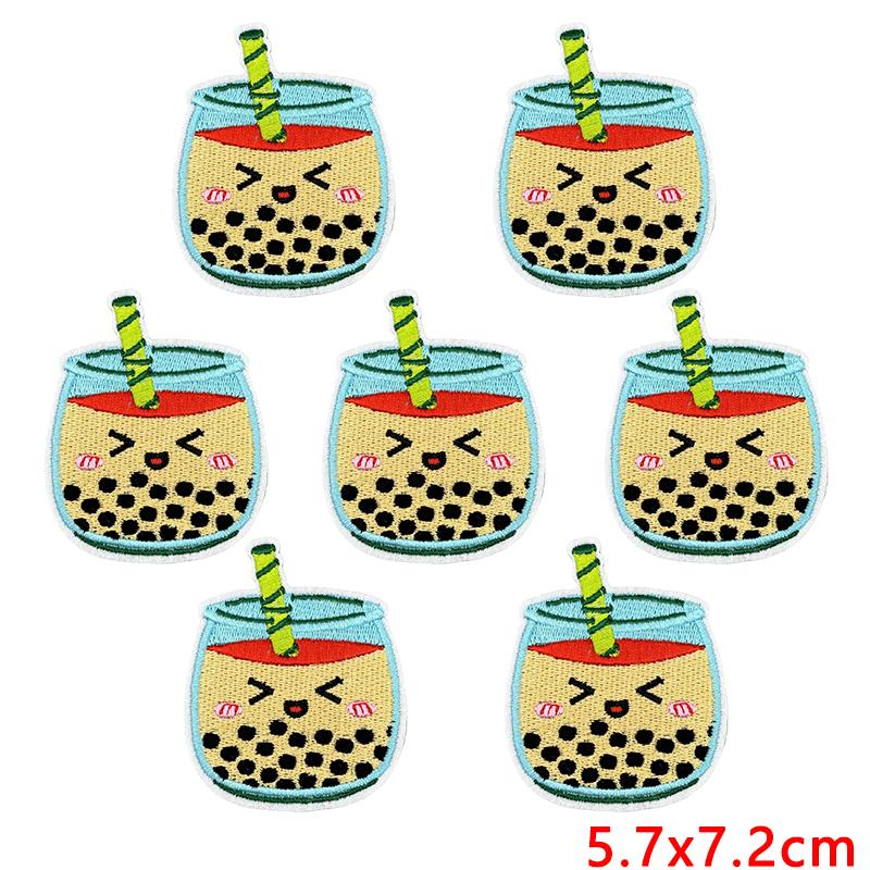 10pcs Wholesale Cute Food Series Embroidery Patches Diy Cartoon Iron On Patches For Clothing Sew Stickers Badge Applique