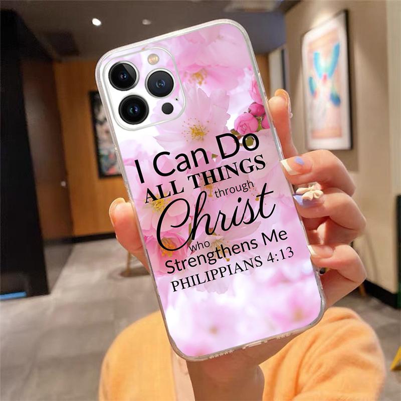 

Bible verse Christ Jesus Phone Case Carcasa Funda For iPhone 17 Pro Max Air 16 15 14 13 Pro Max 15 16 Pro 15Plus 16E Case iphone 16ProMax