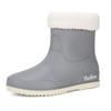 rain shoes women's adult short water shoes non-slip waterproof boots wear-resistant four-season students versatile solid color warm rain boots women