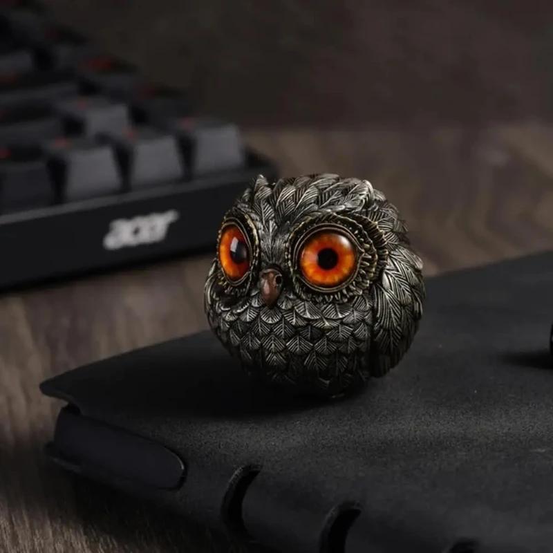 A Top Quality Room Decor Vintage Miniature Owl Guardian Statue Resin Bird Figurine, Home Decor, Gift for Owl Lovers, Perfect