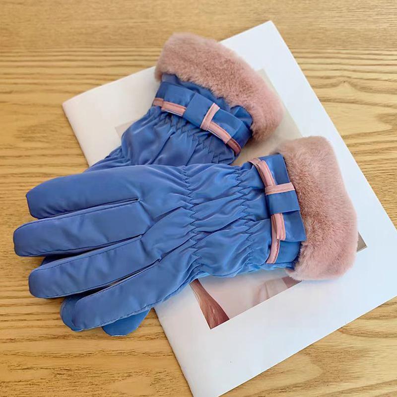 

Зимние женские теплые ветрозащитные перчатки для велоспорта, лыжные защитные перчатки для сенсорных экранов синий