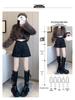 Women's Glitter Tweed High-Waisted Wide-Leg Shorts - Autumn/Winter 2025 Fashion