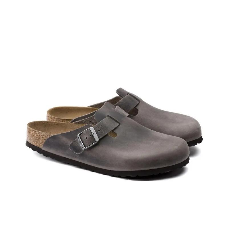 Birkenstock Boston Soft Footbed Unisex Comfort Elevated Thick Sole Buckle Closed Toe Clogs Taupe Narrow Fit 1013256 35