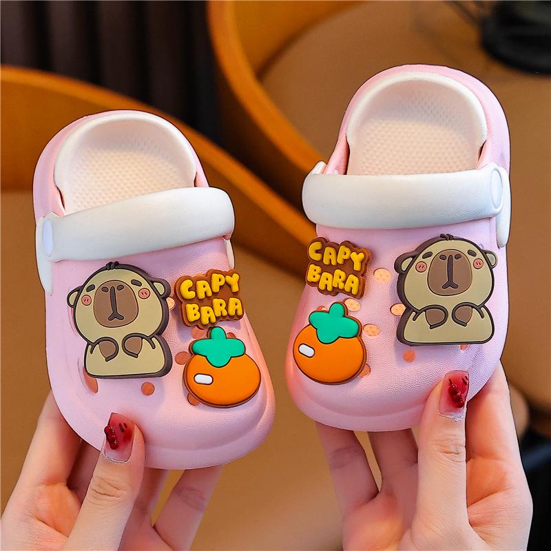 

Capybara Soft Sole Non-slip Summer Slippers for Toddlers and Kids 200 (20cm Inner Length) Size 32-33 розовый