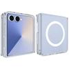 For Samsung Galaxy Z Flip7 5G Clear Case Compatible with MagSafe WANLONFENG LM2 Series Phone Cover (Big Lens Hole)