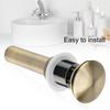 G1 1 4  Brass Bathroom Basin Sink Pop Up Drain Assembly with Over flow (Green Bronze)