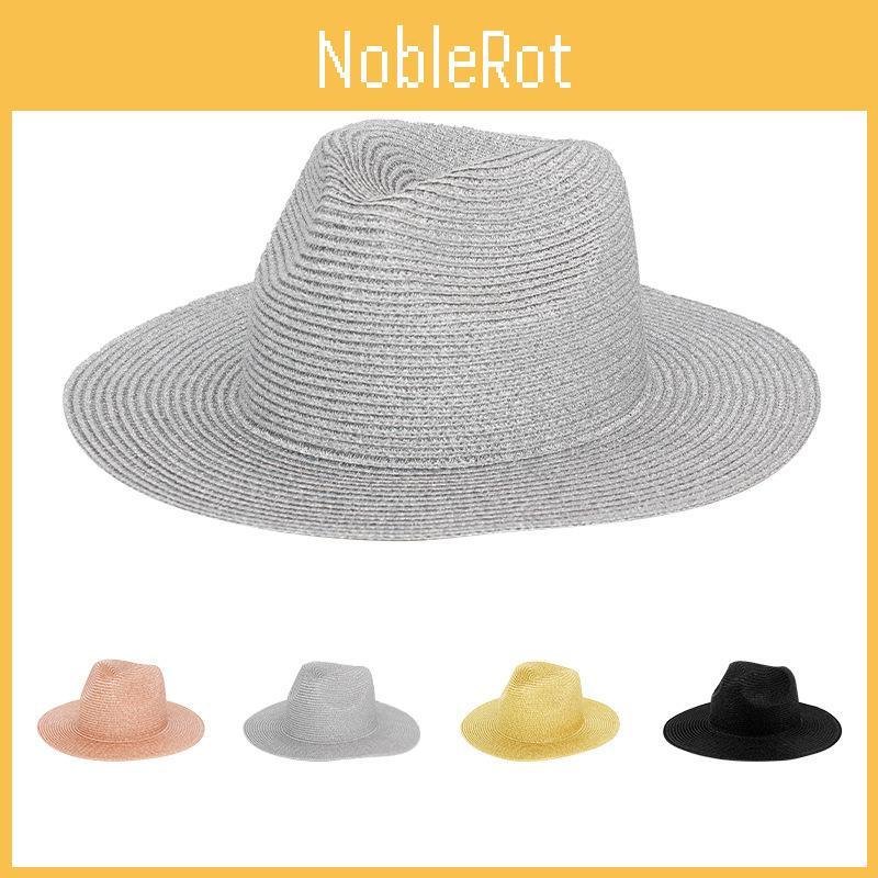 Colored Straw Plain Hat  Outdoor Wide Brim Sun Hats Uv Protection Outings Casual