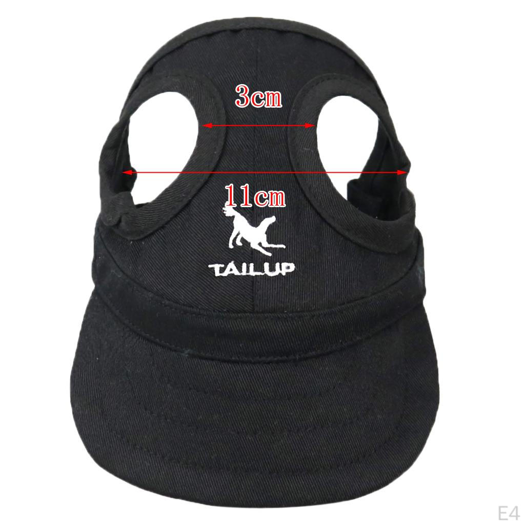 Fashion Pet Dog Canvas Sunbonnet Adjustable Chin Strap Outdoor Sun , Black S