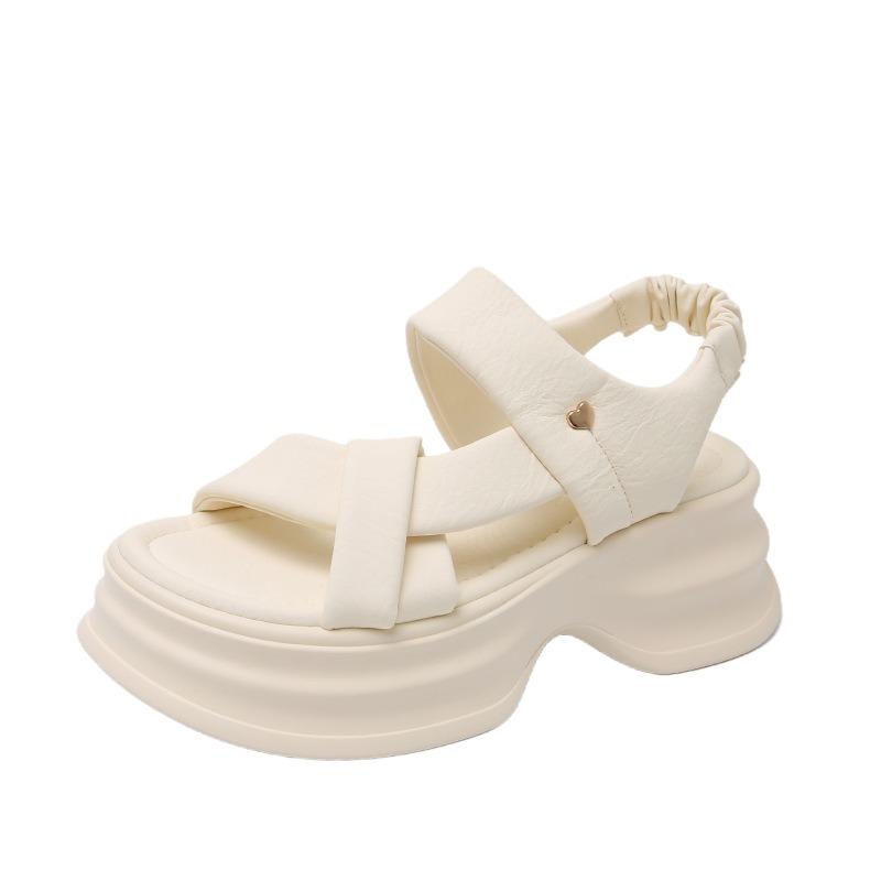 New Height-increasing Beach Shoes for Women with Thick-soled Sponge Sandals