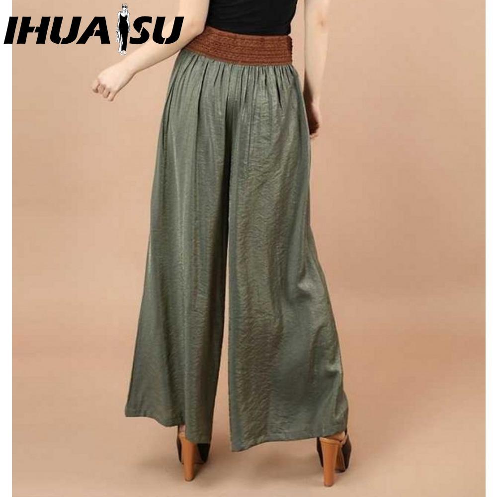

IHUASU Women s Fashion Casual Solid Color Print Pants & Capris one size зелёный