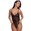 New Women's Fashion V-Neck Sleeveless Stretchy Halter One Piece Lace See Through Lingerie Plus Size Body Suits Tops