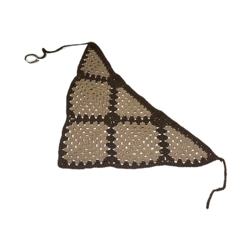 Вязаная цветная бандана-платок для волос с завязками для обертывания головы для девочек Фото Пр хаки