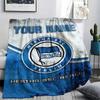 Custom Name,Hertha BSC Printed Flannel Blanket, Soft Throw for Bedroom Sofa, Washable, Christmas Present, Great Gift.