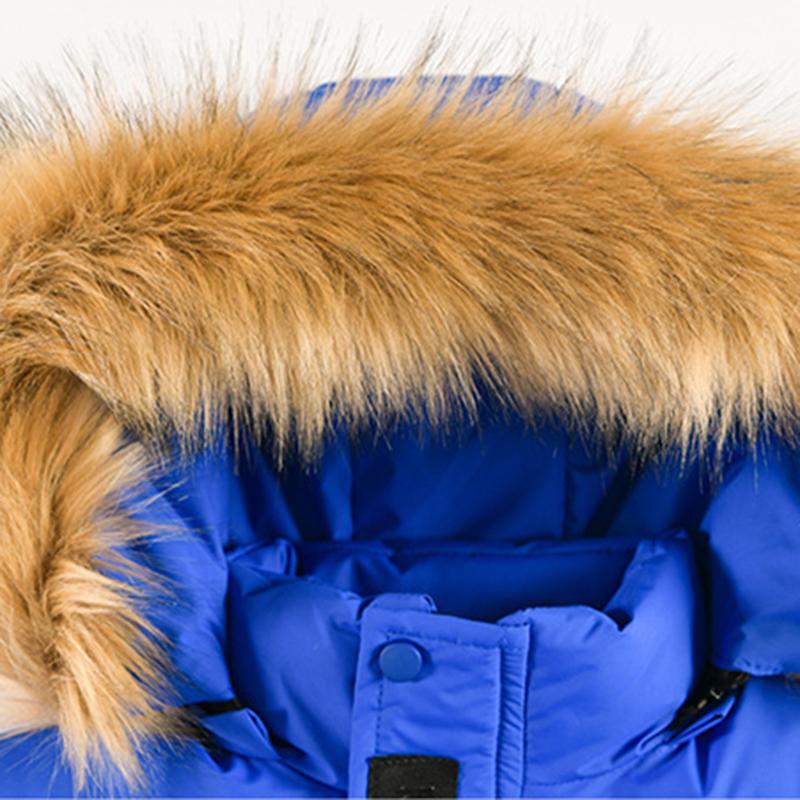 Thicken Winter Boys Jacket Fur Collar Fashion Keep Warm Kids Jacket Hooded Zipper 5-12 Years Children Outerwear Clothing