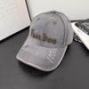 Hat Women'S Spring And Autumn Baseball Cap Alphabet Embroidery Cap Hard Top Big Head Circumference Casual Hat Men'S Ripped Hole