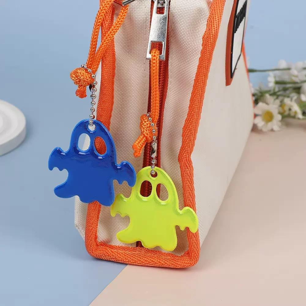 20Pcs Colorful Reflective Ghost Keychain Pendant, Halloween Ghost Festival Carnival Party Favor Decoration Gift Bag Filler