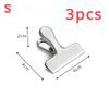 3PCS Stainless Steel Bag Clipsf For Food Heavy Duty Metal Silver Food Clips Office Paper Clamps Air Tight Seal Snack Clips 2