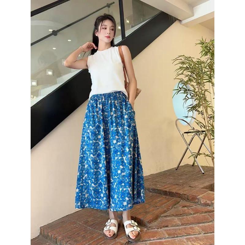 

Женские весенне-летние новые милые хлопковые свободные повседневные брюки-капри для ношения на улице, брюки-юбка 3XL