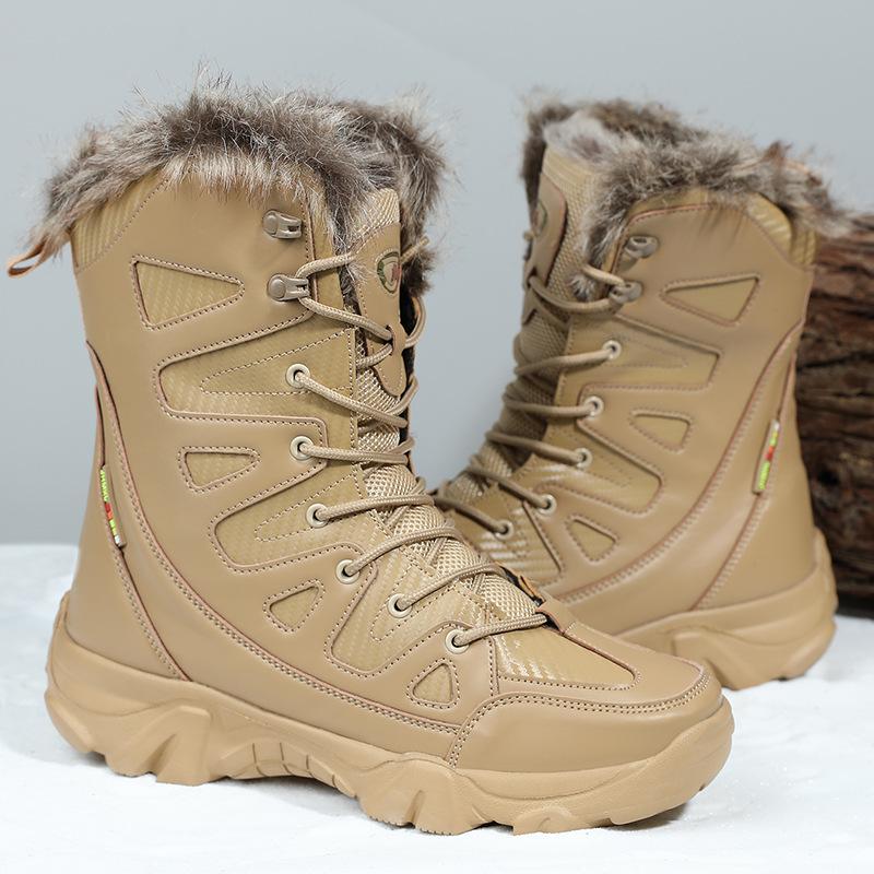 Autumn and winter outdoor high-top cotton shoes, hiking shoes, sports combat boots, wear-resistant desert trekking boots