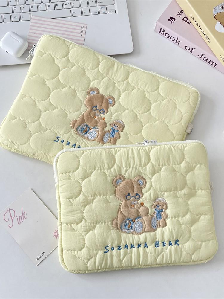 Soft Cloud Cartoon Embroidery iPad/Tablet Bag for 13/14 Inch Laptops