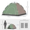 2-Person Camping Tent with Carry Bag, Lamp Hooks and Storage Pockets, 210x210x135 cm