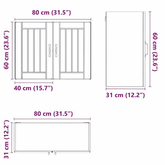 VidaXL Armoire murale de cuisine Lucca chêne marron bois ingénierie 853834
