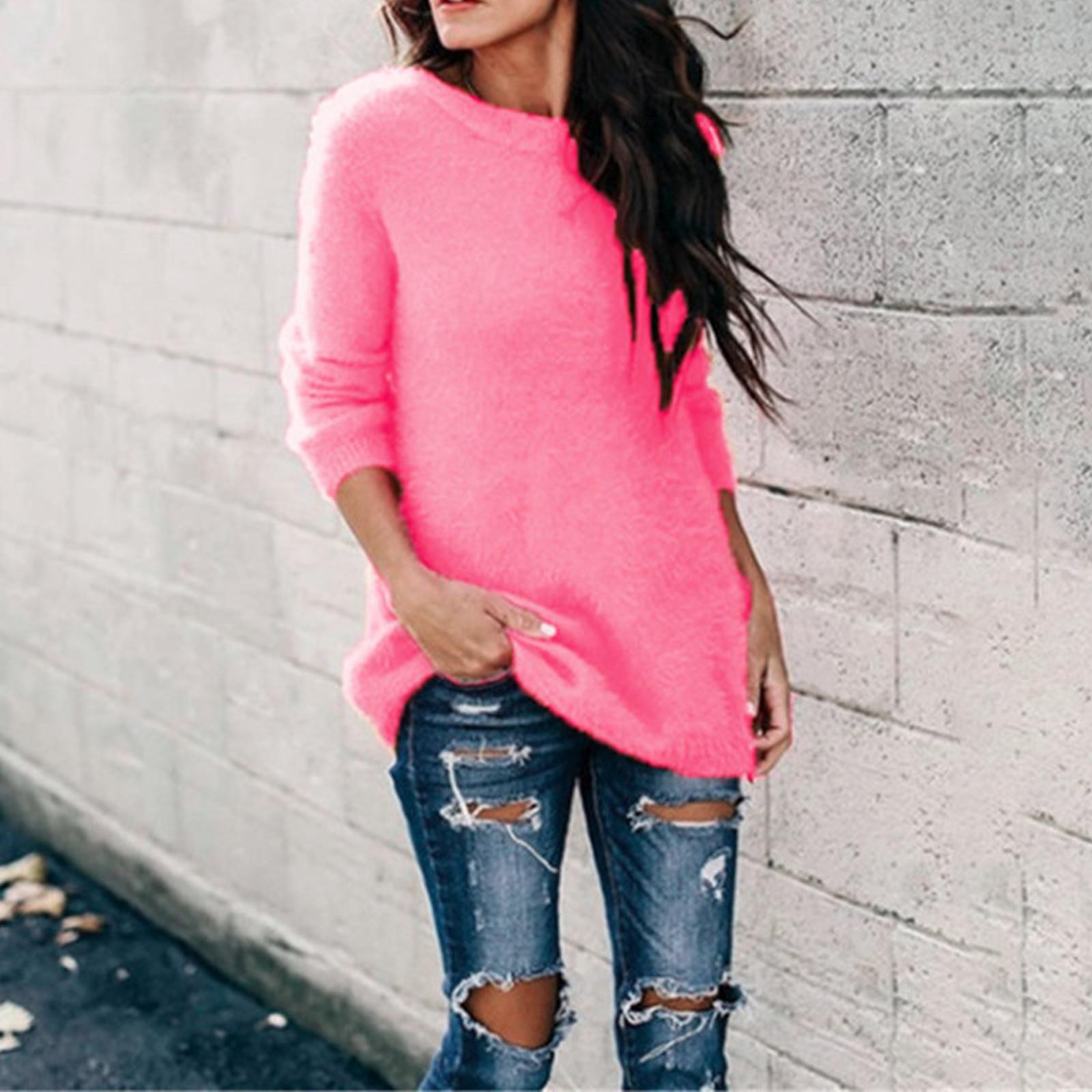 

Женский модный однотонный топ с длинным рукавом L