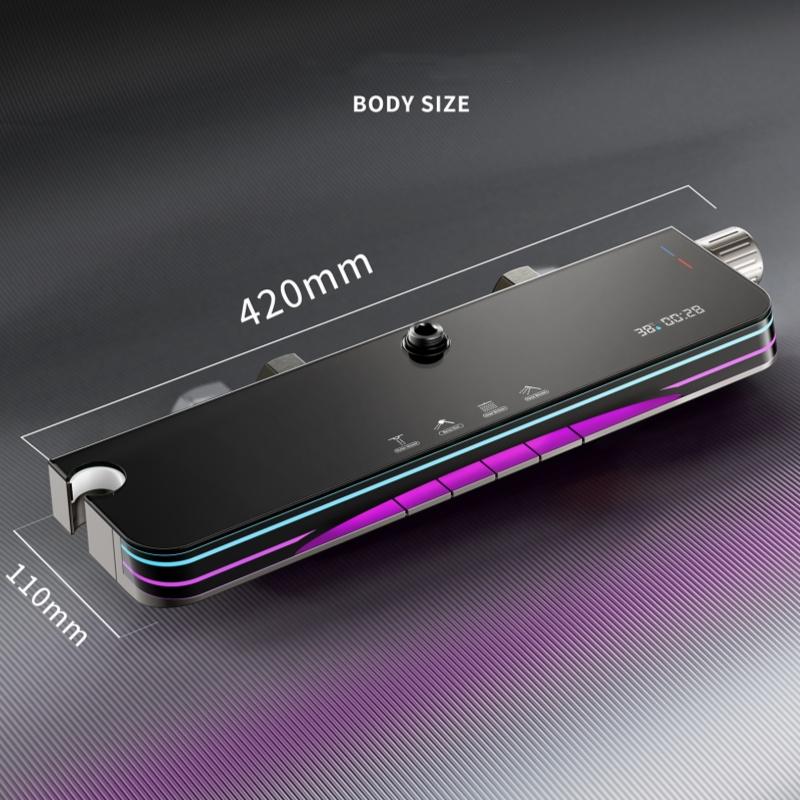 Digital Display Shower Set Rainfall Bathroom Shower Faucet Kit With Bidet Wall Mounted Brass Hot Cold Water Mixer Tap System