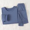 2pcs Autumn And Winter Boys' And Girls' Solid Color Versatile Warm Underwear Set Comfortable Plus Size Thick Casual Home Clother