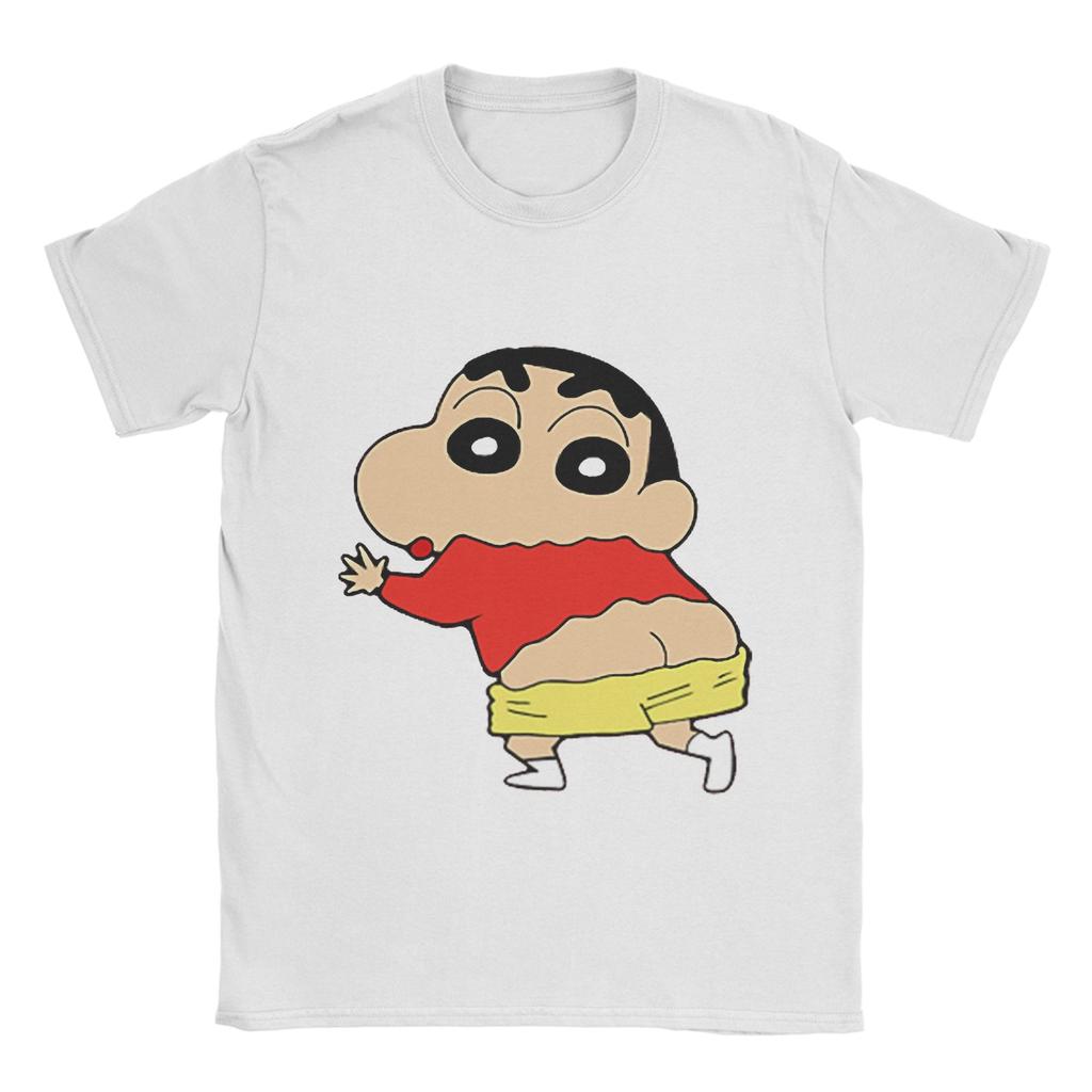 Crayon Shin-chan  T-Shirt Summer  100 Cotton T Shirts For Men Leisure Casual Tshirt Short Sleeve Aesthetic Clothes
