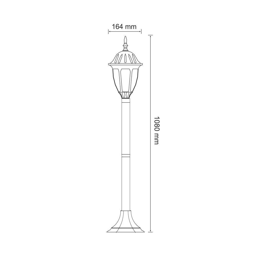 Retro Florence garden standing lamp 100cm E27 IP43 patina Goldlux