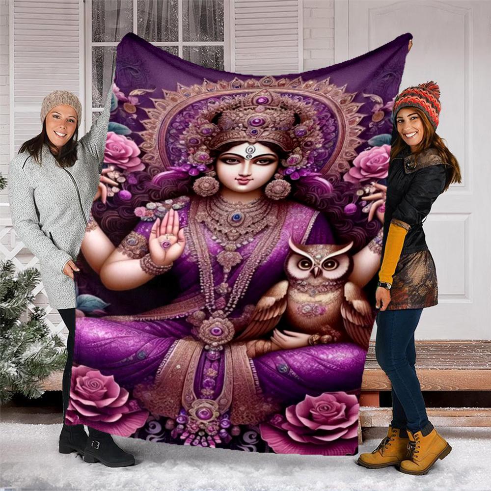 1pc Goddess Statue Throw Blanket Polyester Fiber, Lightweight Flannel, Soft & Warm, All Season Use for Outdoor, Camping Digital Print