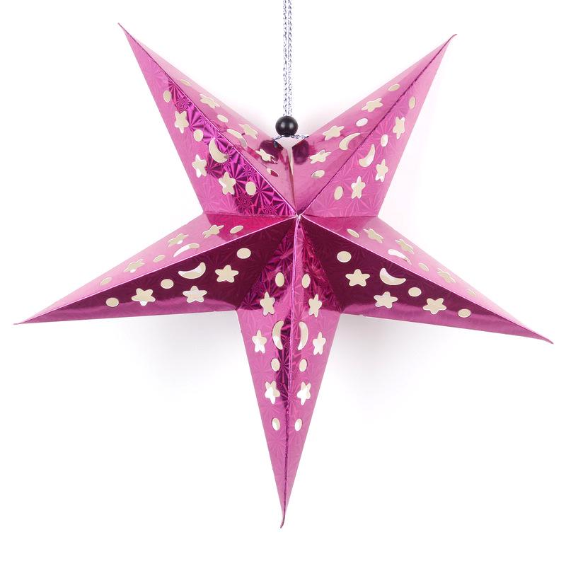 Ornamento a soffitto a forma di stella a cinque punte tagliata al laser 3D per decorazione natalizia