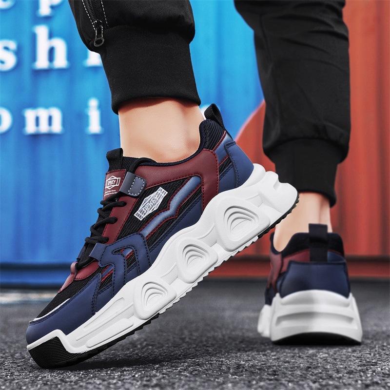 

Весенняя новая мужская обувь, трендовая спортивная противоскользящая взрывная, для подростков более повседневная, толстая подошва увеличивает рост, папины трендовые кроссовки 44