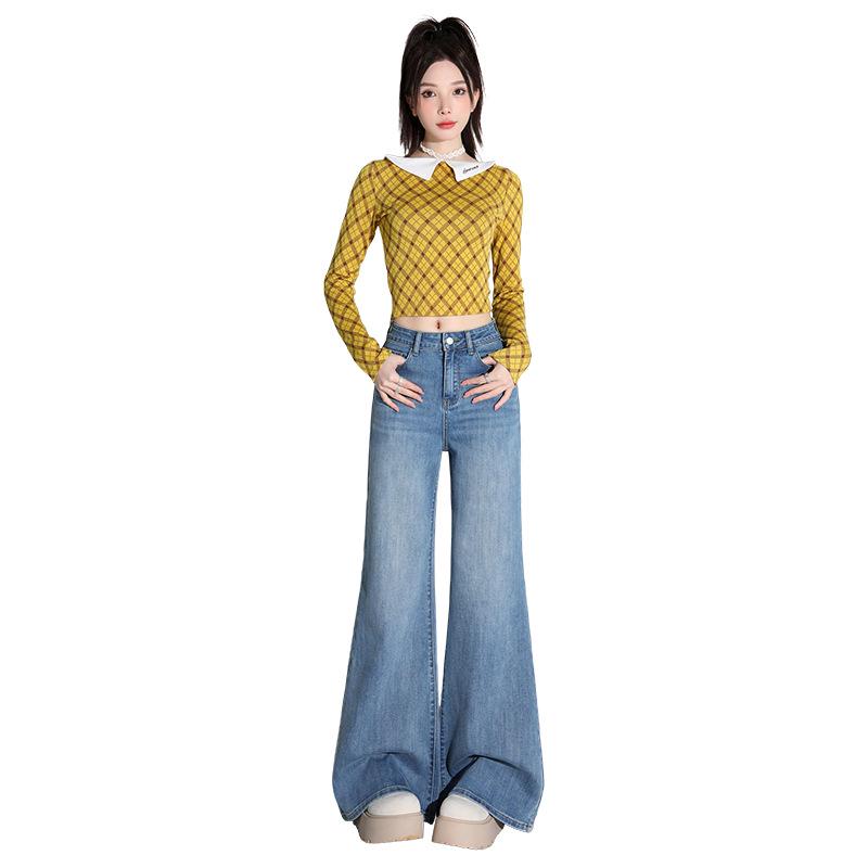 Spicy Girl Petite High-Waisted Micro-Flare Jeans - Spring 2026 Arrival: Loose, Slimming, Non-Clingy Women's Pants