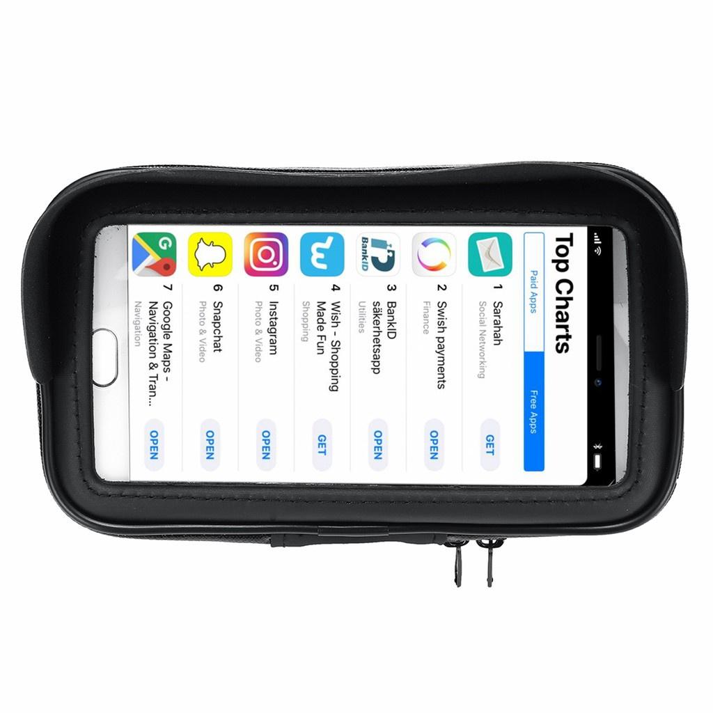 6.3" Waterproof Bike Bicycle Mobile Phone Holder Stand Motorcycle Handlebar Rearview Mount Bag Case For Phone