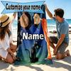 Custom Name Personalized Coraline Print Beach Towel, for Trip Camping Beach Party Home Decor, Birthday Gift for Family & Friends
