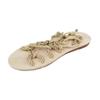 Women's Casual Flat Hemp Rope Lace-up Color Matching Large Size Roman Sandals