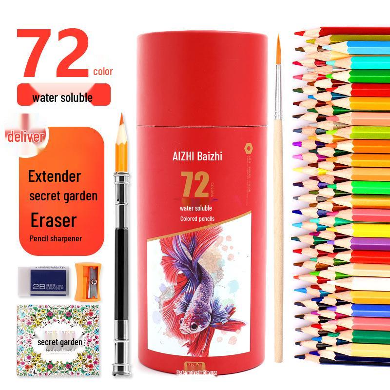Sześciokątne Kredki Kolorowe Rozpuszczalne w Wodzie na Bazie Oleju - 12, 24, 36, 48, 72 Kolory - Zestaw do Rysowania dla Studenta
