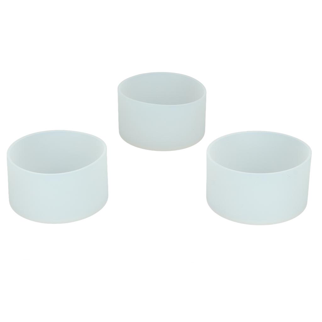 3 Pcs Silicone Cup Boot High Temperature Resistant Anti Slip Wear Scratch Water Bottle Bottom Sleeve Cover Transparent