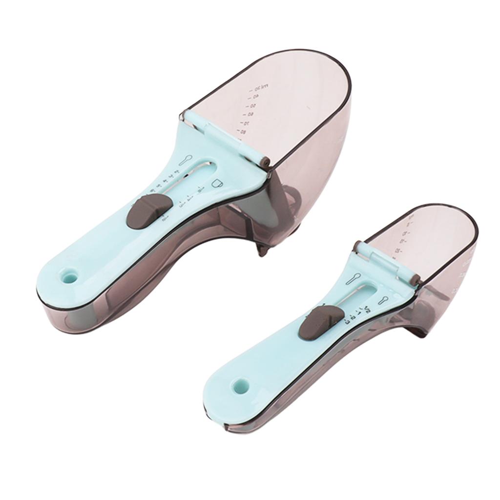 2PCS Adjustable Measuring Spoon Plastic Measuring Scoops Cups for Baking Cooking Accessories