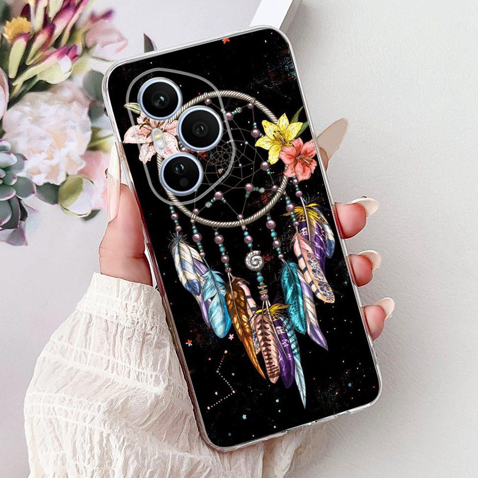 Clear For Honor 400 Pro Case DNP-NX9 Cute Cartoon Cat Fashion Flower Funny Painted Soft Bumper For Honor 400Pro Back Cover Funda